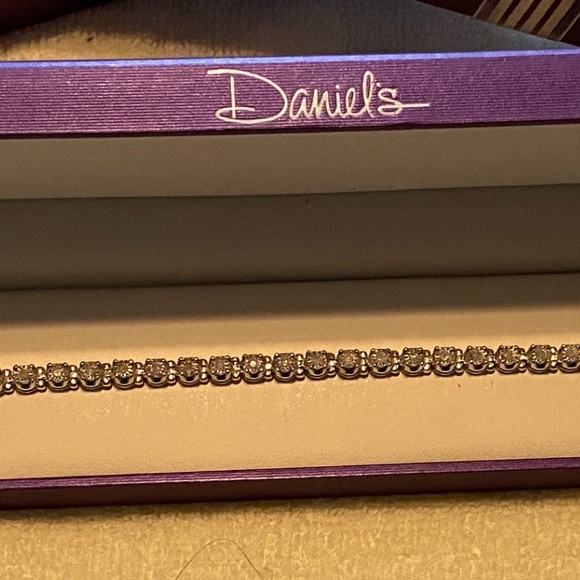 Diamond Bracelet with Silver New in Box - Picture 3 of 5